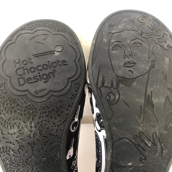 Chocolaticas Lock & Key Black & White Mary Jane Mid Heeled Shoes Size 36 (5.5) - Picture 11 of 16